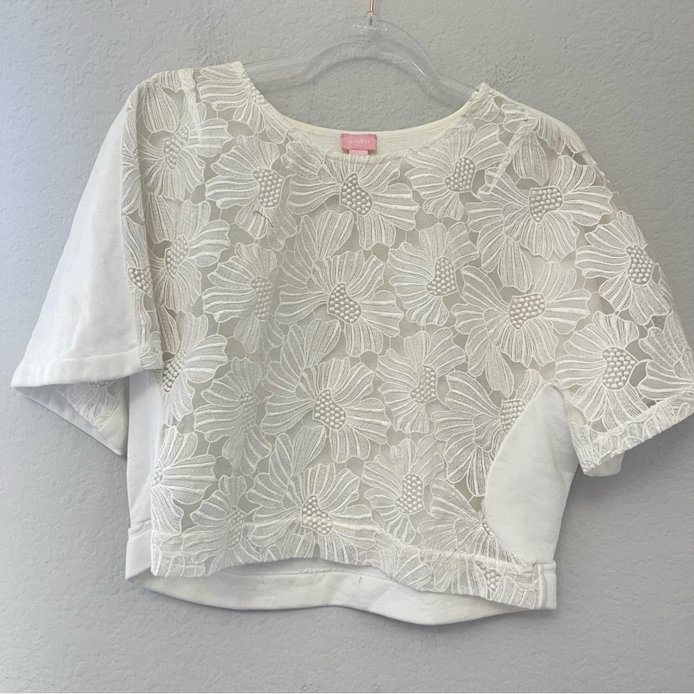 Giamba Paris White Floral Top